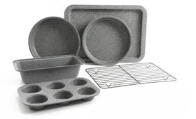 Conjunto c/6 assadeiras oster cinza greystone revest marmorizado antiaderente - aco carbono na caixa 130022.06