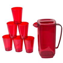 Conjunto C/6 Copos 220ml e C/1 Jarra 1,8L Linda de Acrílico Conjunto C/6 Copos 220ml e C/1 Jarra 1,8L Linda de Acrílico