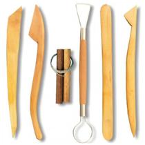 Conjunto c/ 6 Esteca Madeira Modelagem Plus Sinoart