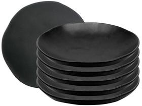 CONJUNTO C/ 6 PRATOS DE SOBREMESA ORGÂNICO PRETO MATTE Ø 19,5 cm CONJUNTO C/ 6 PRATOS DE SOBREMESA ORGÂNICO PRETO MATTE Ø 19,5 cm