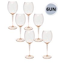 Conjunto C/6 Taça Vinho Champanhe Cristal Rose Moderno 415Ml Conjunto C/6 Taça Vinho Champanhe Cristal Rose Moderno 415Ml