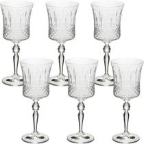 Conjunto c/ 6 taças cristal lapidado p/ água grace 300ml - bohemia by wolff
