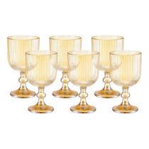 Conjunto C/6 Taças Graffiato Ambar Em Vidro Água Vinho 370ml Conjunto C/6 Taças Graffiato Ambar Em Vidro Água Vinho 370ml