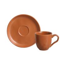 CONJUNTO C/ 6 XÍCARAS DE CAFÉ C/ 6 PIRES BIO STONEWARE TERRAKOTTA 120ml