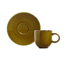 CONJUNTO C/ 6 XÍCARAS DE CAFÉ C/ PIRES COUP STONEWARE ÂMBAR 97 ml