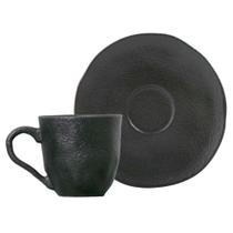 CONJUNTO C/ 6 XÍCARAS DE CAFÉ C/ PIRES ORGÂNICO PRETO MATTE 120ml