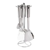 Conjunto C/7 Peças Utensílios Suporte De Aço Inox Cozinha Conjunto C/7 Peças Utensílios Suporte De Aço Inox Cozinha