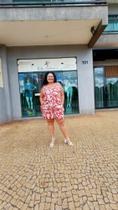 Conjunto c/ Blusa Alongada e Shorts Estampado Conjunto c/ Blusa Alongada e Shorts Estampado