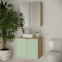 Conjunto c/ cuba nature 75cm estilare cnj4012 carvalho/verde