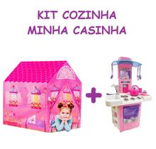 Conjunto Cabana Brinquedo Faz de Conta com Cozinha Rosa
