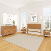 Conjunto Cabeceira Casal com 2 Mesas de Cabeceira e Cômoda Oiti CabeCasa MadeiraOriginals