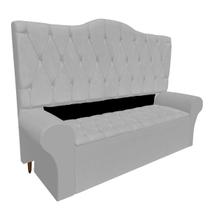 Conjunto Cabeceira Casal e Recamier Baú 140cm Calçadeira Banco Quarto Estofado