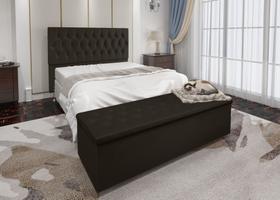 Conjunto Cabeceira Casal e Recamier Baú 1,40m Madrid Suede Marrom Dal Poz Estofados Conjunto Cabeceira Casal e Recamier Baú 1,40m Madrid Suede Marrom Dal Poz Estofados