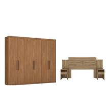 Conjunto Cabeceira e Guarda Roupa Casal Caroline Amendola
