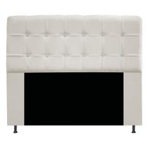 Conjunto Cabeceira Estofada Mel 140cm e Calçadeira Mel 140cm Tecido Sintético Bege - KDAcanto Móveis