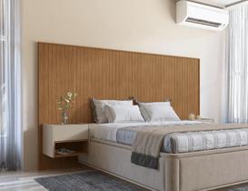 Conjunto Cabeceira Florença Casal Queen com Cômodas Laterais Cedro