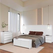 Conjunto Cabeceira Florença King/casal - Cômoda + Mesas de Cabeceira + Sapateira