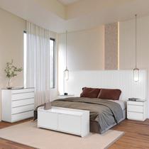 Conjunto Cabeceira Florença Queen/casal + Cômoda + Mesa de Cabeceira + Sapateira