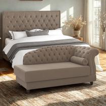 Conjunto Cabeceira Florenze Casal 1,40 Em Bouclêzinho Chaise Sirius Larbelle Móveis