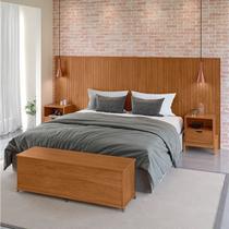 Conjunto Cabeceira King/casal - Baú + Mesa de Cabeceira