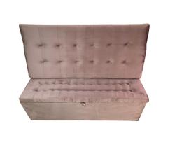 Conjunto cabeceira painel e recamier puff baú beira de cama queen size - 1,58 cm - rose