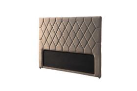 Conjunto Cabeçeira + Puff Baú Capuccino Sued Para Solteiros