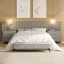 Conjunto Cabeceira Queen com 2 Mesas de Cabeceira 320cm