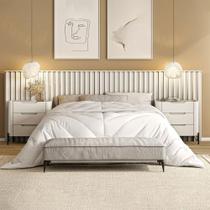 Conjunto Cabeceira Queen com 2 Mesas de Cabeceira 320cm