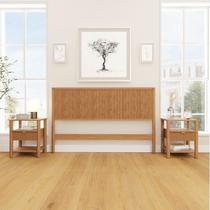 Conjunto Cabeceira Queen com 2 Mesas de Cabeceira Oiti CabeCasa MadeiraOriginals Marrom Conjunto Cabeceira Queen com 2 Mesas de Cabeceira Oiti CabeCasa MadeiraOriginals Marrom
