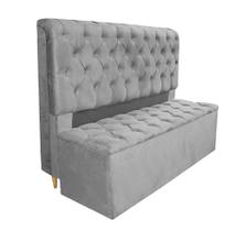 Conjunto Cabeceira + Recamier Baú Imperial Para Cama Box Casal King Size - Suede - Sv Decor