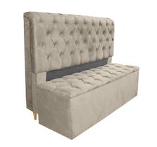 Conjunto Cabeceira + Recamier Baú Imperial Para Cama Box Solteiro - Suede - Sv Decor