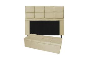 Conjunto cabeceira solteiro 100cm munique + recamier calçadeira 100cm suede bege