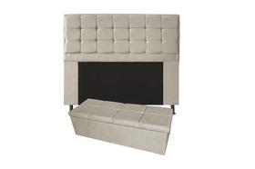 Conjunto cabeceira solteiro 90cm laura copenhague + recamier calçadeira 90cm suede bege Conjunto cabeceira solteiro 90cm laura copenhague + recamier calçadeira 90cm suede bege
