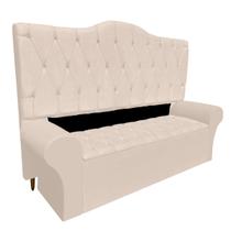 Conjunto Cabeceira Solteiro e Recamier Baú 90cm Calçadeira Banco Quarto Estofado