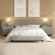 Conjunto Cabeceira Super King 400cm c/ 2 Mesas de Cabeceira