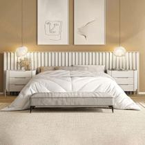 Conjunto Cabeceira Super King 400cm c/ 2 Mesas de Cabeceira