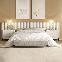 Conjunto Cabeceira Super King 400cm c/ 2 Mesas de Cabeceira