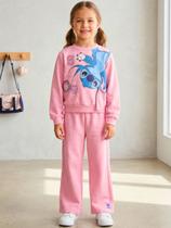 Conjunto Cacaco e Calça Flare Moletinho Stitch Momi