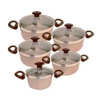 Conjunto Caçarlas Crema Plus 05 peças com Tampa de vidro Conjunto Caçarlas Crema Plus 05 peças com Tampa de vidro