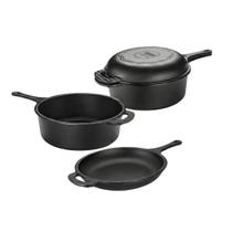 Conjunto caçarola frigideira multiuso ferro 24cm 3,5L Panela Mineira
