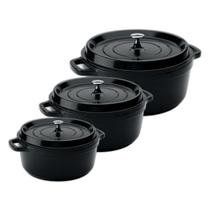 Conjunto Caçarola Hercules Cerâmica Preto 2,4L + 4,3L + 6,8L