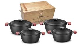Conjunto Caçarolas Ferro Fundido Mta 4 Peças