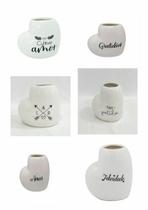 Conjunto Cachepot Decorativo Coração C/ Frases Variados