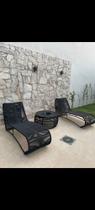 Conjunto cadeira de sol com mesa