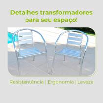 Conjunto Cadeiras Alumínio Leve Área Externa Varanda Top Jardim Piscina Casa Luxo