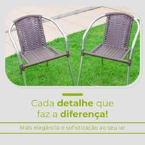 Conjunto Cadeiras Alumínio/Marrom Leve Resistente Varanda Externa Jardim Top Luxo Conjunto Cadeiras Alumínio/Marrom Leve Resistente Varanda Externa Jardim Top Luxo