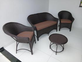 Conjunto Cadeiras Área Externa Interna Varanda Sacadas em Fibra Sintética cor Argila