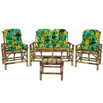 Conjunto Cadeiras de Bambu + Mesa Para Sala e Área Externa T11 - Elegant Deccor