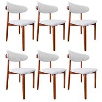 Conjunto Cadeiras de Madeira Para Sala de Jantar Linho