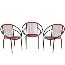 Conjunto Cadeiras Eclipse Artesanal Vermelho Conjunto Cadeiras Eclipse Artesanal Vermelho